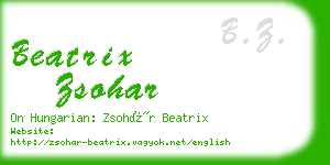 beatrix zsohar business card